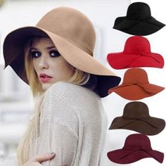 OMG Gotta have this! Floppy Wide Brim Hat And you can just click here http://www.rkcollections.com/products/floppy-wide-brim-65-wool-felt-fedora-cloche-hat-cap?utm_campaign=social_autopilot&utm_source=pin&utm_medium=pin Stylish Womens Hats, Quick Silver, Women Fedora, Hats Winter, Boho Hat, Bowler Hat, England Fashion, Ebay Clothing, Moda Vintage