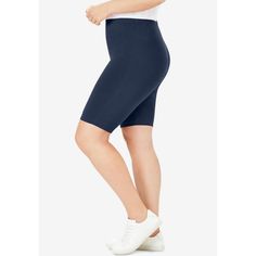 Experience the perfect fit with these versatile stretch knit bike shorts. Comfortable stretch elastic waistband adapts to your shape effortlessly. Ideal for staying active or layering under tunics, dresses, and tops for a flawless look. Designed to sit at the waist, offering a flattering silhouette. 9-inch inseam provides just the right amount of coverage. Made from a cotton/spandex blend for breathable comfort and flexibility; heather options are a cotton/poly/spandex mix. Easy to care for with Casual Stretch Biker Shorts With 5-inch Inseam, Casual Stretch Biker Shorts With Short Inseam, Spring Moisture-wicking Mid-thigh Biker Shorts, Moisture-wicking Mid-thigh Biker Shorts For Spring, Casual Biker Shorts With Elastic Waistband, Versatile High-stretch Mid-thigh Biker Shorts, Casual Knee-length Shorts Activewear, Casual Elastane Knee-length Shorts Activewear, Casual Compression Biker Shorts For Spring