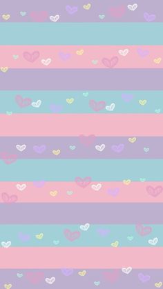 hearts and stripes pattern in pastel colors