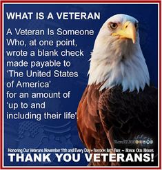 an eagle with the words thank you veterans