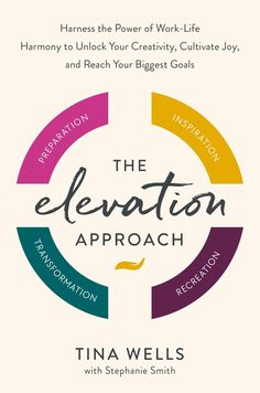 the elevation approach book cover with colorful circles and words in different languages on it