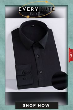 Men's Shirt Dress Shirt Button Up Shirt Casual Shirt Black White Pink Dark Navy Light Blue Long Sleeve Plain Turndown Office / Career Casual Clothing Apparel Stylish Dresswear Comfortable Gentleman Black Dress Shirt With Button Cuffs, Black Long Sleeve Dress Shirt With Button Cuffs, Slim Fit Solid Color Dress Shirt With Buttons, Office Long Sleeve Dress Shirt With Buttons, Black Long Sleeve Dress Shirt For Business, Solid Dress Shirt With Buttons For Office, Black Shirt With Button Closure And Casual Collar, Black Button-up Dress Shirt For Office, Black Buttoned Dress Shirt For Office