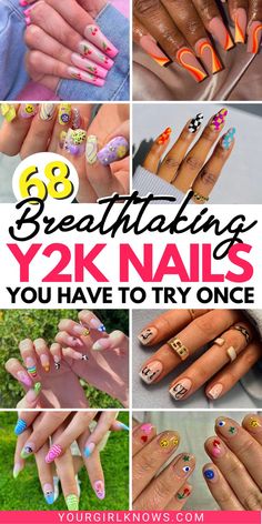 The year 2000 was a time of excess. And what better way to capture that than with your nails? Here's how to get the Y2K nail look in just four easy steps. 2000s Nails Acrylic Y2k, Early 2000s Nail Designs, 2000s Acrylic Nails, Early 2000s Nails, 2000s Nail Designs, Barbie Pink Nails With Design, Y2k Inspired Nails, Pink Nails With Design