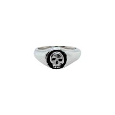 This dainty yet creepy submerged skull signet was hand-carved to give a sunken look. Made with 100% recycled 925 sterling silver. Signet Ring, Hand Carved, 925 Sterling Silver, Sterling Silver, Ring, Silver, Quick Saves