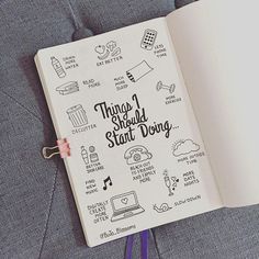 an open notebook with the words things i should start doing on it