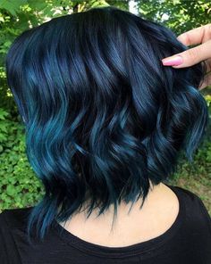 Blue And Green Hair, Peach Hair Colors, Dark Blue Hair, Perfect Hair Color, Peach Hair, Green Highlights, Hair Color Purple, Short Hair Color, Hair Color Blue