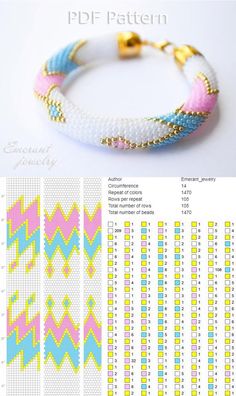 the instructions for this beaded bracelet are shown