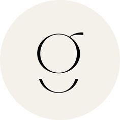 a white circle with the letter g in black on it's center and bottom corner