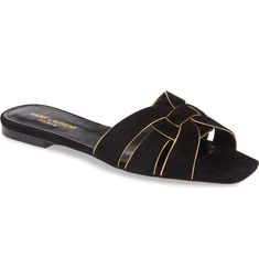 Saint Laurent Tribute Nu Pieds Slide Sandal (Women) | Nordstrom Mule Flat, Sandal Women, Slide Sandals, Mule Shoe, Womens Sandals, Saint Laurent, Slippers, Nordstrom, Sandals