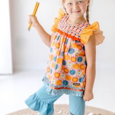 Nwt. Matilda Jane Candy Apple Tunic. She Will Be Looking Sweet As Can Be Wearing Candy Apple Tunic! This Frilly Frock Features A Ruffle Edge And Apple Accents For A Touch Of Girly Charm. Pet And Smoke Free Home Size 3t Playful Orange Tops For Playtime, Cute Orange Tops For Playwear, Playful Orange Tops For Playwear, Playful Multicolor Tops For Play, Playful School Top For Fall, Playful Multicolor Tops, Playful Cotton Top With Flutter Sleeves, Playful Cotton Tops With Flutter Sleeves, Cotton Flutter Sleeve Tops For Playtime