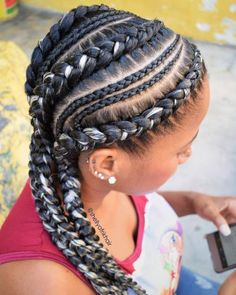 60 Inspiring Examples of Goddess Braids Protective Braid Styles, Goddess Braid Ponytail, Braids With Shaved Sides, Ombre Braid