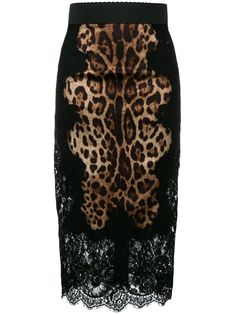 Leopard Print Pencil Skirt, Skirt Diy, Diy Skirt, Leopard Print Skirt, Satin Midi Skirt, Printed Pencil Skirt, Brown Silk, Dolce E Gabbana, Lace Hem