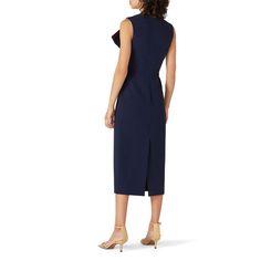 Blue crepe (60% Acetate, 40% Polyester). Sheath. Sleeveless. Crew neckline. Hidden center back zipper with hook-and-eye closure. Fully lined. 47" from shoulder to hemline. Imported. Rent The Runway, Black Tie Event, Closet Designs, Black Tie, Sheath Dress, Crew Neckline, Zipper, Fashion Design, Blue