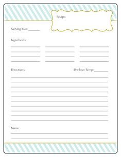 a printable recipe book with the words