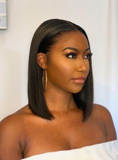 Short Hair Curls, Wigs Cute, Natural Hair Bob Cut, Hairstyle Short Hair, Burmese Hair, Human Lace Wigs, Short Straight Bob, How To Curl Short Hair, Straight Bob