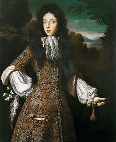 a painting of a woman in an ornate dress