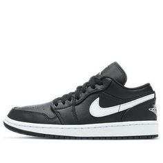 (WMNS) Air Jordan 1 Low 'Black' AO9944-001 Classic Black Jordan Shoes For Sports, Classic Black Jordan Shoes For Streetwear, Classic Black Lace-up Jordan Shoes, Classic Black Jordan Sports Shoes, Classic Black Low-top Jordan Shoes, Black Low-top Jordan Shoes With Air Max Cushioning, Air Jordan 1 Elevate Low Black, Black Low-top Jordan Shoes For Outdoor, Urban Black Low-top Jordan Shoes