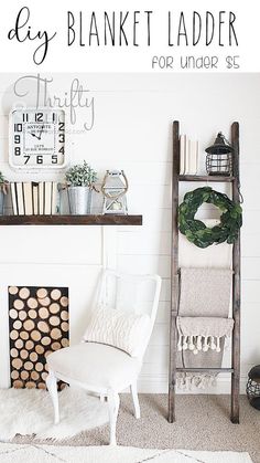 a living room with white furniture and decor