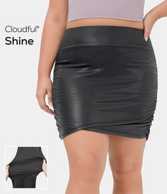 Tennis Skirt Black, Flowy Mini Skirt, Skirt Aesthetic, Stretch Mini Dress, Stretchy Skirt, Pleated Tennis Skirt, Shiny Fabric, Ruched Skirt, Golf Skirts