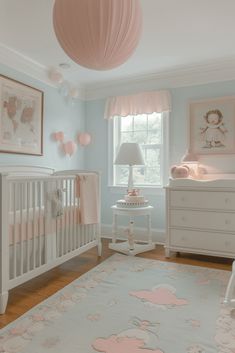 Light Blue And Pink Nursery, Periwinkle Nursery Girl, Baby Blue Nursery Girl, Pink And Blue Nursery Girl, Pastel Blue Nursery, Periwinkle Nursery, Pink And Blue Nursery, Green Nursery Girl, Nursery Room Colors