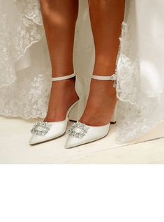 JJ's House Crystal Women's High Heel Block Heel Wedding Evening Fall Spring Wedding Heels Bridal Shoes Elegant Satin Buckle Point Toe Wedding Shoes. #JJ's House #Crystal #Women's #HighHeel #BlockHeel #Wedding #Evening #Fall #Spring #WeddingHeels #BridalShoes #Elegant #Satin #Buckle #PointToe #WeddingShoes Ankle Strap Wedding Shoes With Rhinestones, Fitted Wedding Shoes With Pointed Toe, High Heel Wedding Shoes With Heel Strap, Fitted Pointed Toe Wedding Shoes, Fitted Lace Wedding Shoes With Pointed Toe, Elegant Ankle Strap Wedding Shoes For Bride, Elegant Ankle Strap Heels For Brides, Elegant Bridal Heels With Ankle Strap, Elegant Wedding Shoes With Rhinestones For Bride