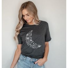 Looking for a cute versatile top to wear? Make sure to grab one of our Graphic tees! This soft and comfortable graphic tee is the perfect top for any outfit. It can be paiMaroon with biker shorts, jeans, or even a simple skirt/dress! This tee is true-to-size, so be sure to order your regular t-shirt size! If you are looking for a more oversized look, make sure to size up! Casual Crew Neck Top With Moon Print, Casual Relaxed Fit T-shirt With Moon Print, Casual Moon Print Tops For Spring, Casual Spring Tops With Moon Print, Relaxed Fit Moon Print Short Sleeve Tops, Spring Moon Print Graphic Tee, Simple Skirt, Shipt Shopper, Floral Moon