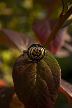 I had to make a pumpkin ring, 'tis the season!. This is a very sturdy ring featuring a wonderfully detailed solid raw brass pumpkin smiling glowingly on a hand hammered sterling silver disc. The band features a thicker 10 guage wire that has been hand hammered for more rustic texture. A patina has been added to give the details and texture more depth and add to the rustic nature of it's design. Patinas change over time by the wearer so your ring will eventually shine and darken in a pattern spec Witch Ring, Pumpkin Ring, Pumpkin Jewelry, Witch Rings, Jewelry Stacking, Halloween Ring, Autumn Jewelry, Jewelry Halloween, Rustic Texture