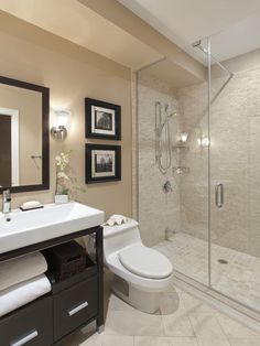 a bathroom with a sink, toilet and shower