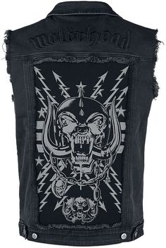 Motörhead Vest Jacket Heavy Metal Band Black Sleeveless Denim Jean Jacket This unique jacket will be interesting for those customers who are crazy about heavy metal music, especially Motörhead fans. It can make your present unique and rare in the collection of any Motörhead fan. - Cut-out patch on the back - fringed armholes - Button tape - patch chest pockets - Logo buttons - side pockets - adjustable latches on the sides - Faux leather patch with metal appliqué on the front - Logo embroidery on the back - Metal brooch on the front - Metal pins on the front Add my store as a favorite, so as not to miss new listings. Returns We accept returns. You can return the item within 14 days of receiving it. Return shipping is at the buyer's expense. Shipping Information Order Processing: All items Battle Jacket, Unique Jackets, Heavy Metal Music, Heavy Metal Bands, Band Merch, Metal Band, Metal Music, Denim Jean Jacket, Signature Collection