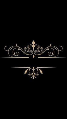 a black and gold background with an ornate design