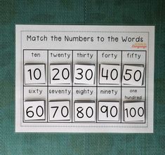 the numbers to the words game is shown