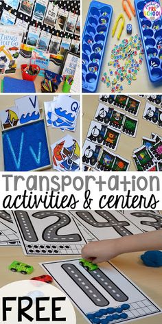 transportation activities and centers for kids to play with