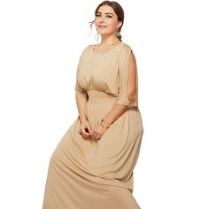 Khaki Cold Shoulder Plus Size Party Maxi Dress Plus Size Party, Maxi Dress Plus Size, Party Maxi Dress, Clothing Plus Size, Maxi Dress Party, Dress Plus Size, Plus Size Clothing, Size Clothing, Plus Size Dresses