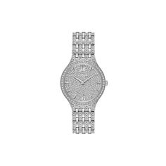 Richly covered in exquisite crystal accents, this women's Bulova watch brings a luxurious look to any ensemble.Click on this JEWELRY & WATCHES GUIDE to learn about fit, styles, materials and more!DISPLAY Dial: crystal pave Face cover material: mineral crystal CASE Material: stainless steel Diameter: 32 mm BAND Material: stainless steel Clasp: hidden deployment Circumference:191 mm Width: 16 mm DETAILS Movement: quartz Power: battery Water resistance: 30 meters Packaging: boxed Warranty: manufact Affordable Silver Watch Accessories With Quartz Movement, Metal Watches With Rhinestones, Silver Cubic Zirconia Watch With Rhinestones, Timeless Diamond-accented Watch With Cubic Zirconia, Bulova Crystal Watch, Bulova Watches, Steel Watch, Stainless Steel Watch, Face Cover