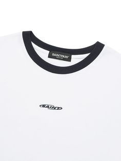 This casual T-shirt features color-blocking design to create sporty mood. It is made from comfortable 20's single cotton jersey.- Ribbed round neck- Logo embroidery at front - Double stripe tapes at sleeves- Point logo label at hem- Loose fit- Unisex wear- Tentar and tumble finish to minimize distortion after wash White Varsity T-shirt For Streetwear, Color Block Crew Neck T-shirt For Streetwear, Streetwear Cotton T-shirt With Contrast Color, Contrast Color Cotton T-shirt For Streetwear, College Crew Neck T-shirt With Contrast Color, Sporty Crew Neck Tops With Contrast Trim, Casual Black T-shirt With Contrast Trim, Sports Cotton T-shirt With Contrast Color, Sports T-shirt In Contrast Color Cotton