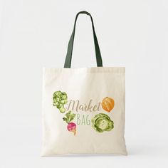 Cute farmers market vegetable tote bag Color: Natural and Hunter. Gender: unisex. Age Group: adult. Cute Farmers Market, Farmers Market Stickers, Farmers Market Tote Bag, Sublimation Ideas, Painted Tote, Painted Bags, Embroidered Tote Bag, Embroidered Tote, Casual Accessories