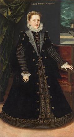 a painting of a woman in black dress