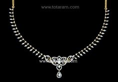 18 Karat Gold Diamond Necklace   - 235-DN399 - in 18.250 Grams for USD $3337.49. 
Made in India by Totaram Jewelers Online this product is in Gold - 18 Karat Gold  & is an excellent gift for Adult - Women. Ships fully insured with secured guaranteed delivery for free with your order over $250 from New Jersey USA & comes with 30 days exchange policy. Diamond Choker Necklace, 22k Gold Jewelry, Vvs Diamond, Diamond Choker, Jewels Rings, Gold Diamond Necklace, Gold Jewelry Indian, Online Jewelry Store, Diamond Clarity