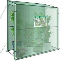 PRICES MAY VARY. SPACE SAVING - Unlike free standing greenhouses, lean-to greenhouse is built against the side of your house, barn, or other existing structure on your property. This makes lean-to greenhouses highly space efficient and great for gardeners who don't have a large, open backyard for a free-standing greenhouse. DOUBLE ENTRY DOORS - This lean-to greenhouse specially designed with 2 zipper doors, not only convenient for entry from two side, but also improved ventilation. EASY TO ASSEM Fence Greenhouse, Open Backyard, Lean To Greenhouse, Walk In Greenhouse, Double Entry Doors, Roll Up Doors, Side Window, Garden Structures, Small Backyard