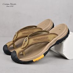 product-image Durable Brown Sandals For Outdoor, Leather Non-slip Slip-on Flip Flops, Durable Closed Toe Sandals For Beach, Durable Brown Outdoor Sandals, Brown Leather Sport Sandals With Non-slip Sole, Leather Non-slip Sport Sandals For Outdoor, Breathable Leather Sport Sandals For Outdoor, Leather Non-slip Slip-on Sport Sandals, Leather Sandals With Slip-resistant Round Toe