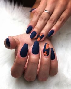 Fall Acrylic Nail Designs, Fall Acrylic Nail, Fall Acrylic, Grey Nails, Unghie Sfumate, Solid Color Nails, Fall Nail Art Designs, Cute Nails For Fall, Nagel Tips