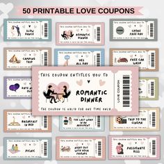 the 50 printable love coupons for valentine's day