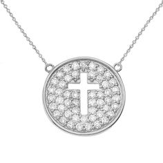 cut out cross necklace White Gold Necklace With Large Cross Pendant, White Gold Cross Necklace With Large Pendant, Symbolic White Gold Cross Necklace, Symbolic Sterling Silver Cross Necklace, Spiritual White Gold Cross Pendant Necklace, Spiritual Cross Necklace With Large Pendant, Symbol Of Christianity, Christian Symbols, Holy Cross