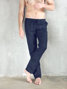 100% linen pants, high quality, sustainable fashion . . #menslinenpants #linentrousers #linenpants #casuallinenpants #summertrousers #summerpants #designedlinenpants #yogapants #lightweightlinenpants #giftforhim #ethicalfeshion #ecofriendlybrand #veganclothes Blue Linen Pants For Loungewear, Blue Linen Lounge Pants, Blue Linen Loungewear Pants, Chino Men, Natural Linen Pants, Picture Dark, Summer Linen Pants, Dark Blue Pants, Man Wedding