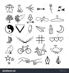 hand drawn symbols set on white background stock photo - 5498762