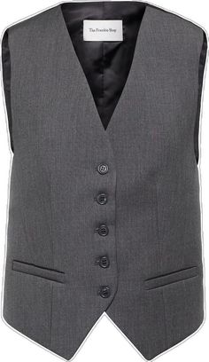 Business Vest With Single Button, Business Vest With Single Button Sleeveless, Business Sleeveless Vest With Single Button, Tailored Vest With Suit Collar For Work, Notch Lapel Suit With Vest For Work, Elegant Wool Vest For Office, Classic Suits With Vest For Work, Fitted Suit Collar Vest For Work, Fitted Vest With Suit Collar For Work