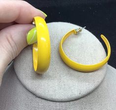 Vintage Costume Metal Large Yellow Enameled Hoop Earirngs Z920 | eBay 60s Mod Fashion, 60s Mod, Halloween 2024, Mod Fashion, Vintage Costumes, Halloween, Yellow, Free Shipping, Best Deals