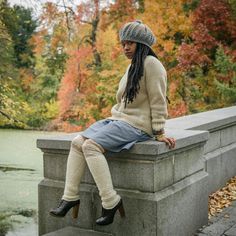 "The Seashell leg warmers are sweaters for your legs. Crafted with a self striping hand-dyed wool yarn to create the gray, light brown, taupe and ivory stripes that hit the knee with cream wool yarn for the main length of the warmers. These colors remind me of the various pale tones that are common in seashells. Wear these leg warmers knee high or scrunched down to stay toasty through fall, winter and spring! MATERIALS cream: 100% wool yarn stripes: 100% hand-dyed wool yarn CARE hand wash cold l Cozy Over-the-knee Leg Warmers For Fall, Cozy Over-the-knee Fall Leg Warmers, Cozy Knee-high Winter Socks, Casual Over The Knee Leg Warmers For Fall, Casual Over-the-knee Leg Warmers For Fall, Hand Knitted Knee-high Socks For Winter, Hand Knitted Knee-high Winter Socks, Cream Knee-high Socks For Winter, Cozy Over-the-knee Leg Warmers For Winter