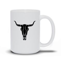 Steer Skull Coffee Mug Large Skull Coffee, Steer Skull, Cycle Of Life, Indigenous People, The Cow, Living Things, Cow Skull, The Skull, Balinese