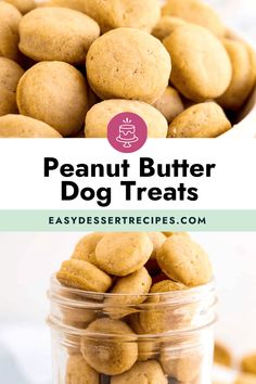 peanut butter dog treats in a glass jar